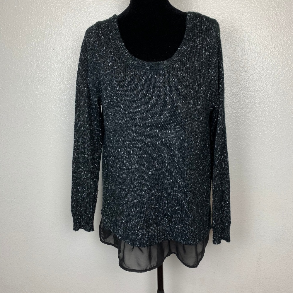 Lane Bryant Sweater Black Long Sleeve Chiffon